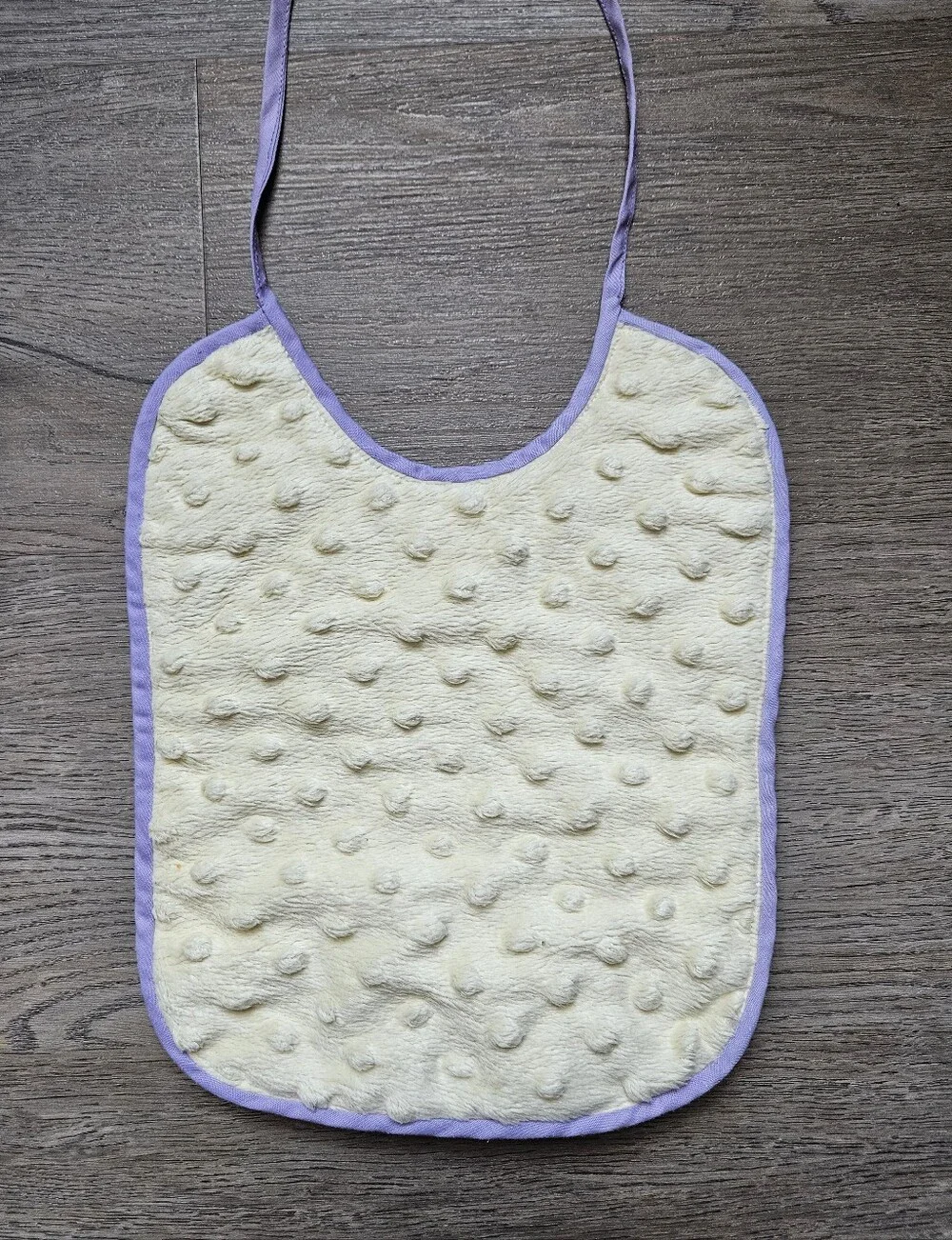 Lavender Trim Quilted Bunny Baby Bib Vintage